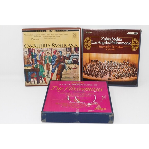 Cavalleria Rvsticana Zubin Mehta LA Die Fledermaus 4 Track Reel to Reel Tapes - Picture 1 of 12